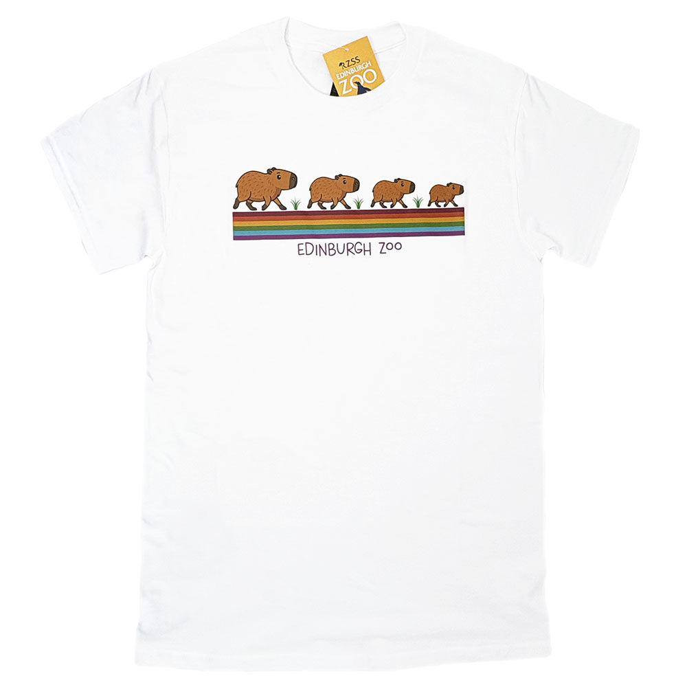 Edinburgh Zoo capybara rainbow t-shirt - white