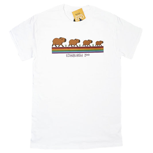 Edinburgh Zoo capybara rainbow t-shirt - white