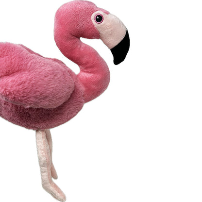 Go green with the Flamingo Eco 23cm soft toy! Made from recycled materials, this soft toy features a long plush body, short plush legs and neck, and a black beak for extra detail. Embrace sustainability in a playful way!