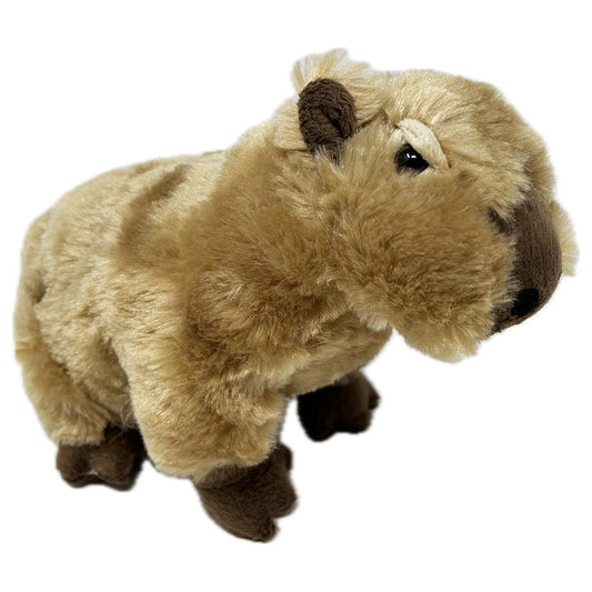 Get your paws on this Capybara soft toy. Thick plush fur, fluffy ears, a soft felt nose and hooded eyes captures the quirkiness of the delightful Capybara. Stuffed with PET recycled material to make this furry pal not only adorable but also environmentally friendly.