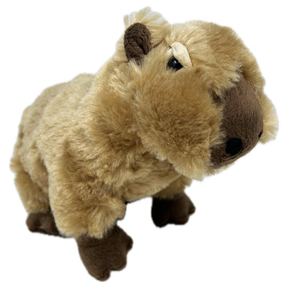 Get your paws on this Capybara soft toy. Thick plush fur, fluffy ears, a soft felt nose and hooded eyes captures the quirkiness of the delightful Capybara. Stuffed with PET recycled material to make this furry pal not only adorable but also environmentally friendly.