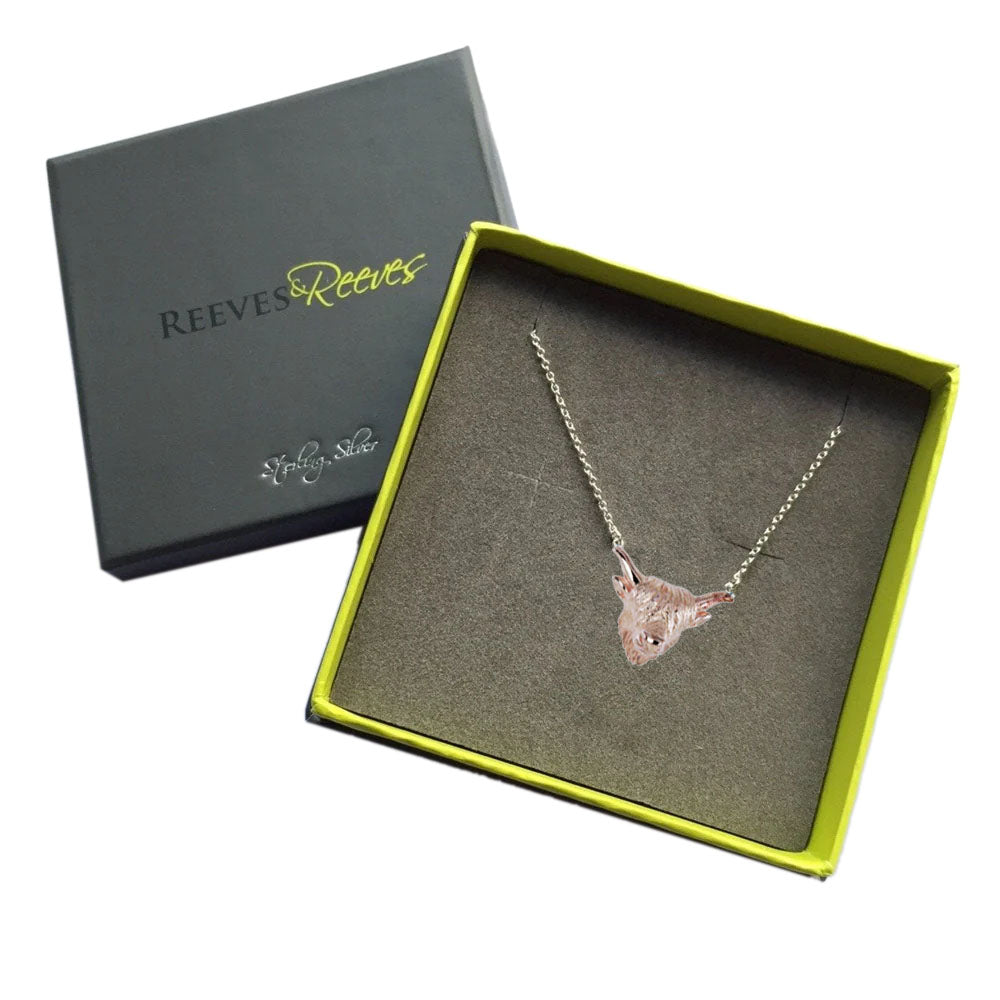 Reeves & Reeves Highland Cow Necklace in Rose Gold