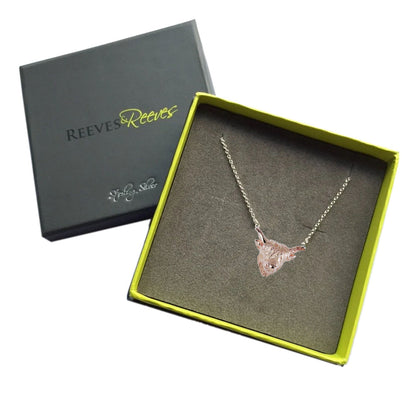 Reeves & Reeves Highland Cow Necklace in Rose Gold