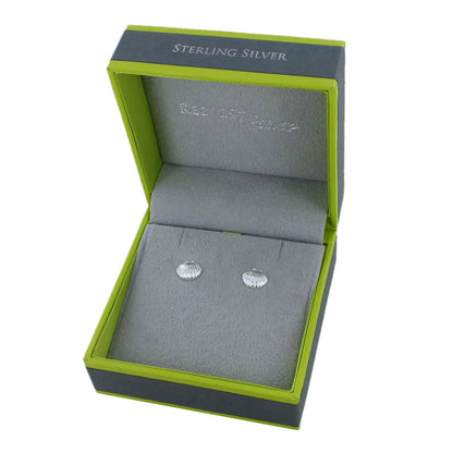 Reeves & Reeves Scallop Shell Stud Earrings Sterling Silver
