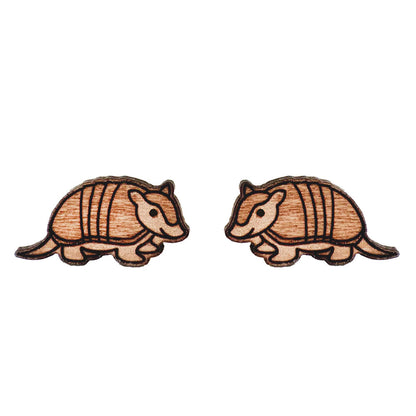 These Armadillo Cherrywood Earrings will make a statement without leaving a big pawprint. Perfectly petite at 1.3 x 0.6 cm, these delicate accessories are responsibly presented in eco-friendly packaging. Steal the spotlight with these unique and cute earrings!