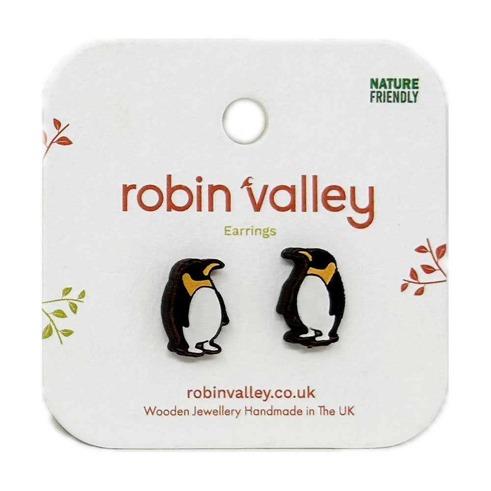 These Penguin Cherrywood Earrings will make a statement without leaving a big pawprint. Perfectly petite at 1.3 x 0.6 cm, these delicate accessories are hand painted and responsibly presented in eco-friendly packaging.&nbsp;

Watch our famous Edinburgh Zoo penguin colony here.