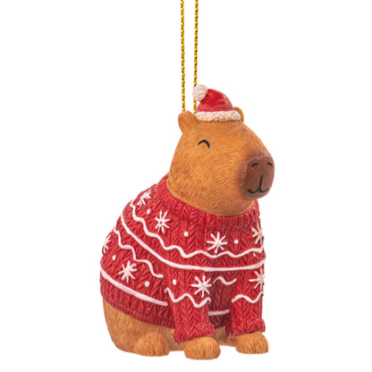 Christmas Capybara Hanging Decoration