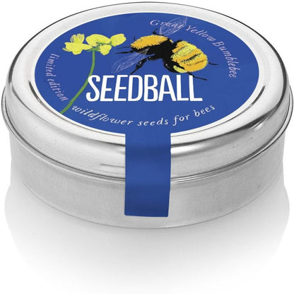 Each tin contains 20 seed balls, each with approximately 30 bumblebee-friendly wildflower seeds. These make for lovely gardening gifts, bee gifts, eco friendly gifts or birthday gifts. They will work well in window boxes, balcony pots, garden beds and wildlife gardens.