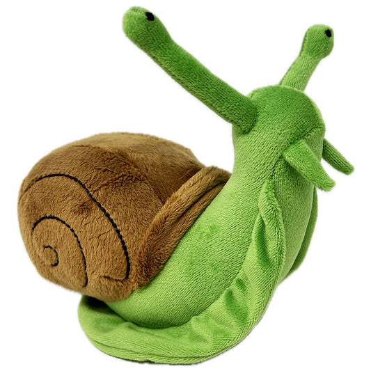 Get ready for some slow and steady fun with our Snail Soft Toy! Made with recycled stuffing, this snuggly snail is environmentally friendly and oh-so-soft. Perfect for cuddling or taking on adventures, this toy is sure to bring a smile to everyone's face. Suitable from birth. Wipe clean only.