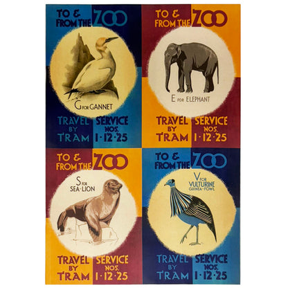 Edinburgh Zoo memories tram posters notebook A5
