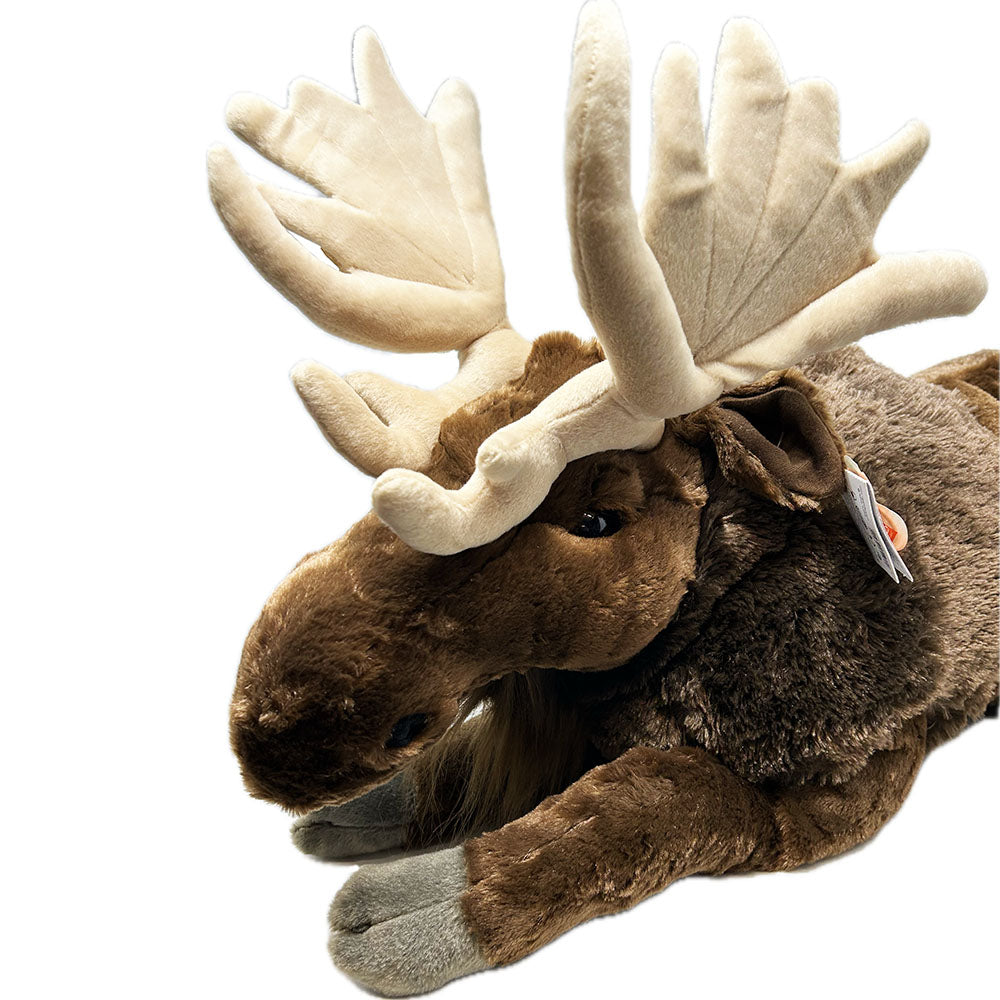 Get ready to go on an adventure with our Jumbo Elk (moose) plush toy! This oversized plush boasts antlers and a mixed plush textures, making it the perfect companion for any playtime. Bring some quirky fun to your collection with this playful and lovable Jumbo Elk.