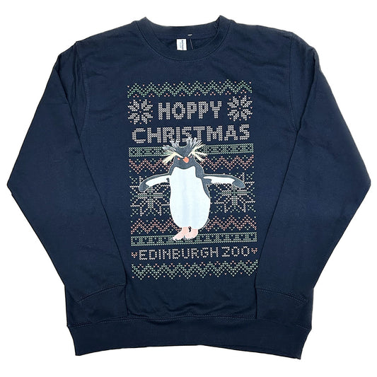 Edinburgh Zoo Northern Rockhopper Christmas Jumper - Navy