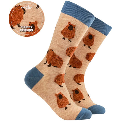 Socktopus fluffy capybara socks - oatmeal