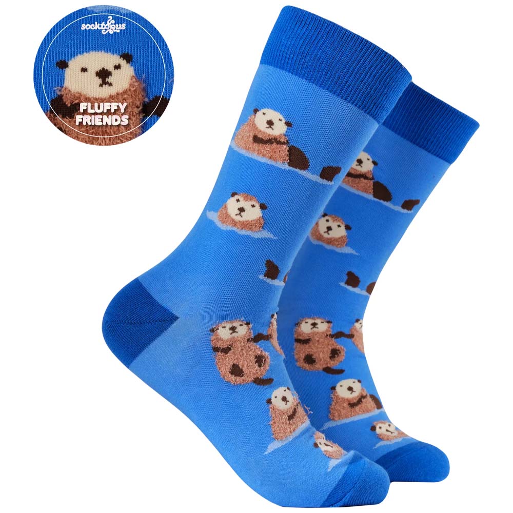 Socktopus fluffy friends otter socks - blue