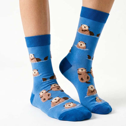 Socktopus fluffy friends otter socks - blue