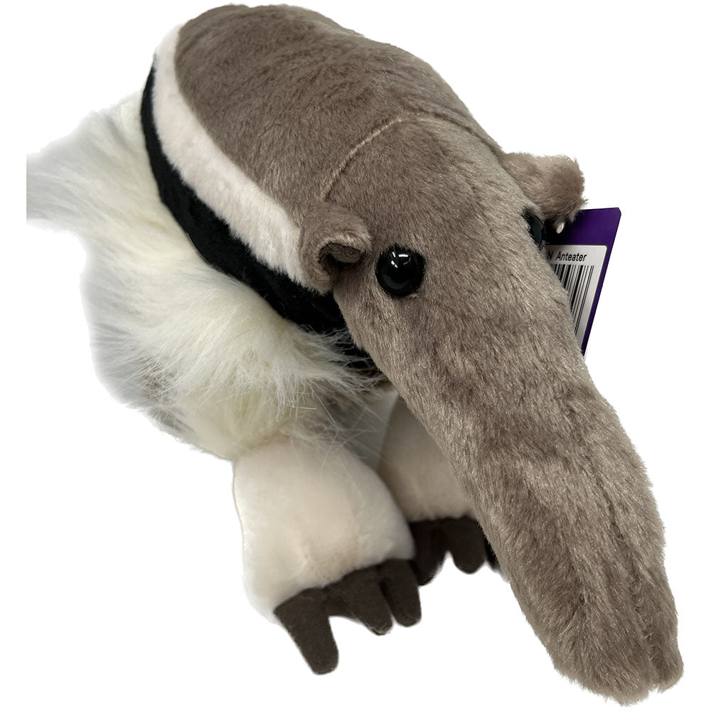 This anteater soft toy by Ravensden is soft and very huggable. The toy has a full plush body, a thick tail and hard eyes. Eco friendly stuffing, made with recycled plastic bottles