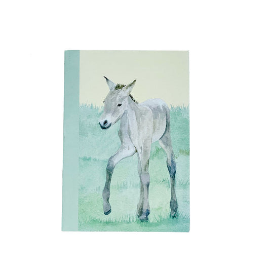 Range of lovely recycled notebooks featuring Highland Wildlife Park animals.   Five designs to collect including: Bukhara Deer, Prezwalski foal, Japanese Macaques, Wolf Cub and Wildcat Kitten.  Dimensions: 21cmx15cms. Blank inside. 