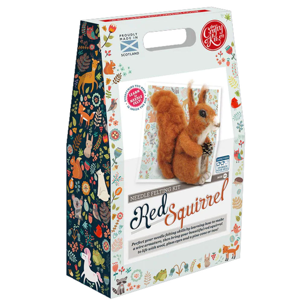 Create this wonderful shy Highland red squirrel, complete with a very generous bushy tail! The Crafty Kit Company's needle felting kit contains everything you need to make this beautiful needle felted Red Squirrel.