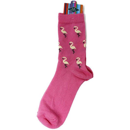 Keep your feet cosy with these fun flamingo socks.  Made from: Combined cotton 75%, spandex 18%, polyester 6% and polyurethane 1%    Size: UK :4-7 EU: 37-40 USA:6-9