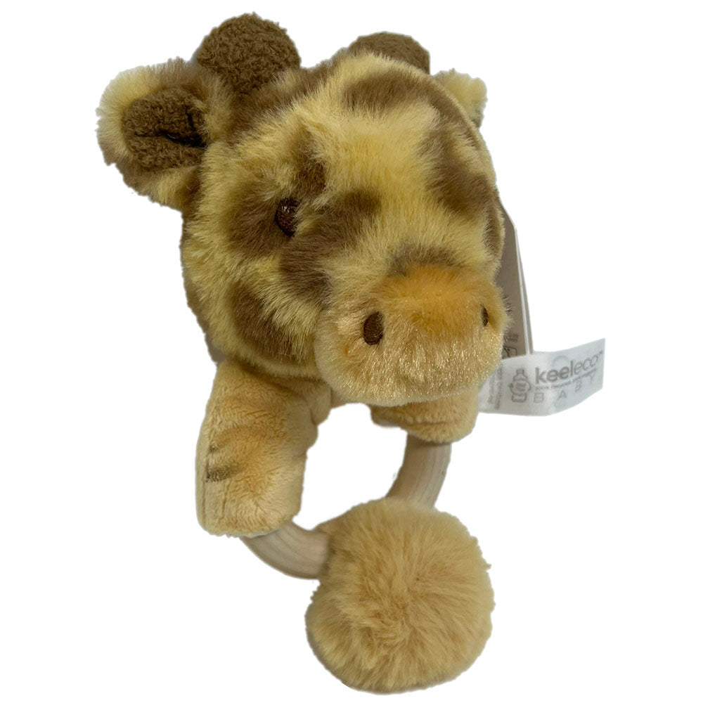 This 14cm Huggy Giraffe Ring Rattle is the perfect addition to a babies collection of toys.  It's 100% Recyclable whilst still being soft and cuddly. 