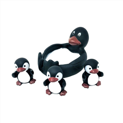 This penguin family bath toy set is a great gift to ensure a fun bath time! Comes complete with large penguin and three small.   Dimension: 20cm length. 