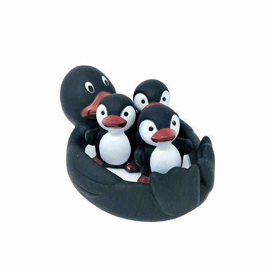 This penguin family bath toy set is a great gift to ensure a fun bath time! Comes complete with large penguin and three small.   Dimension: 20cm length.