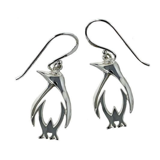 Reeves & Reeves Sterling Silver Penguin Drop Earrings, made exclusively for RZSS. Certainly a real eye catcher, and perfect for the socialite who likes to stand out from the crowd! Made from high quality sterling silver, the beautifully crafted penguins have exquisite detailing, so lifelike and loveable, and with their striking sharp detail they are sure not to be missed! The penguins hang from sterling silver hooks which dangle perfectly from the ear, so loveable and really make us smile.
