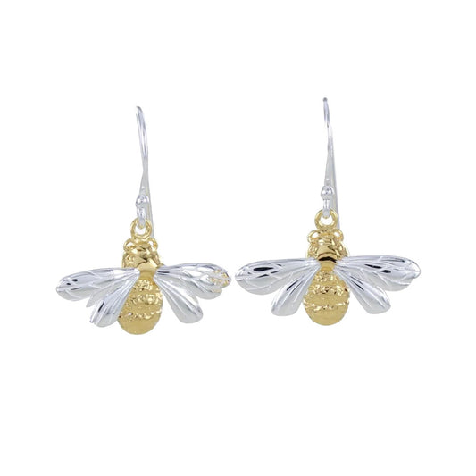 These Queen Bee Sterling Silver and 18ct Gold Drop Earrings from Reeves & Reeves will create a buzz around their oh so lucky wearer. Crafted in beautiful sterling silver with 18ct gold vermeil (plated sterling silver) in the body, R&R carefully designed these lovely earrings to make a truly eye catching piece. The bees have exquisite detailing in their body and wings to create such an alluring piece, what is not to love?
