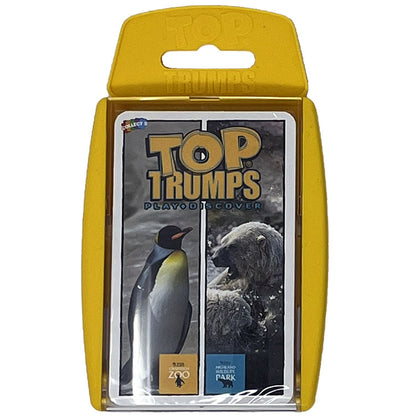 Exclusive edition of the popular Top Trumps card game, featuring 30 animals found at either Edinburgh Zoo, Highland Wildlife Park or both sites. Find out some fascinating facts including "who is the most mischievous" while you play. Buy online to receive a Super Top Trumps card, exclusive to RZSS. Suitable for ages 6+. Comes in Edinburgh Zoo Yellow or Highland Wildlife Park Blue.