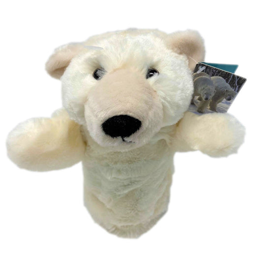 Highland Wildlife Park branded polar bear hand puppet from Ravensden. This soft hand puppet comes with a branded label and swing tag.   Height: 23cms. 
