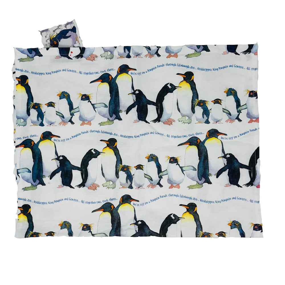 This beautiful tea towel shows an Edinburgh Zoo exclusive penguin parade design by Emma Ball. It would be an ideal gift for any cooking enthusiast, or would be a great addition to your kitchen!   Designed and made in the UK.   Dimensions: 48 x 76cm
